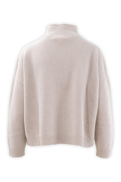 Wool and cashmere crater neck sweater