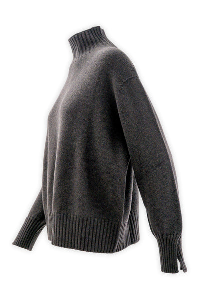 Maglia con collo a cratere in lana e cashmere