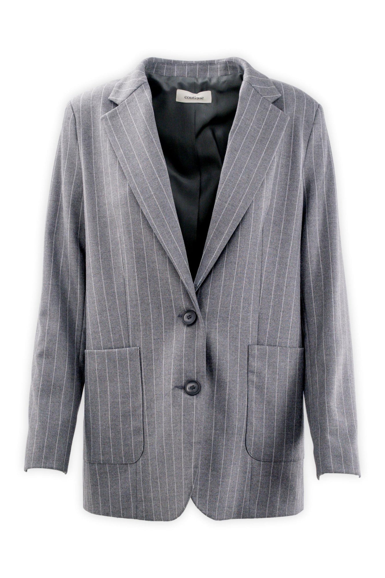Blazer monopetto foderato gessato