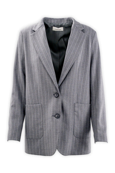 Single-breasted lined pinstripe blazer