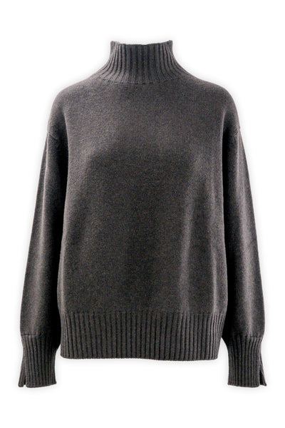 Maglia con collo a cratere in lana e cashmere