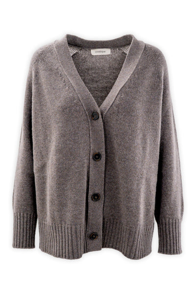 Cardigan in lana e cashmere finezza tre fili