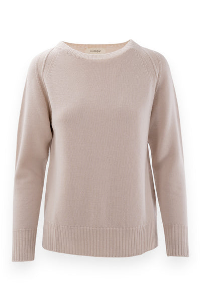 Pure wool crew neck with slits