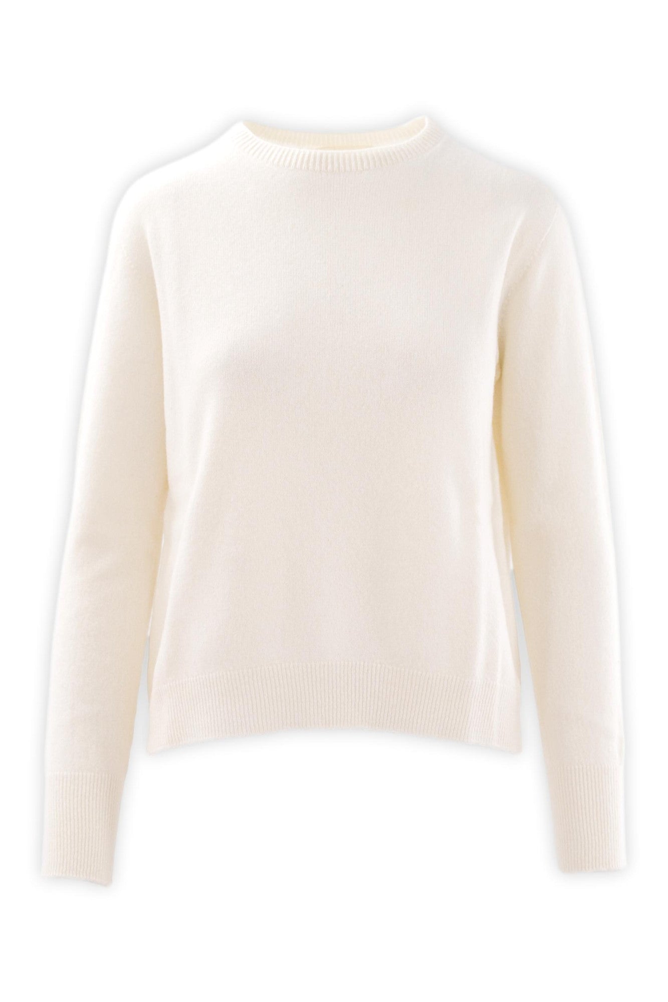 Girocollo in puro cashmere con linea asciutta