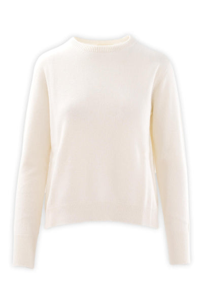 Girocollo in puro cashmere con linea asciutta