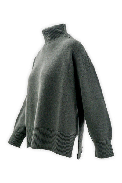 Wool and cashmere crater neck sweater