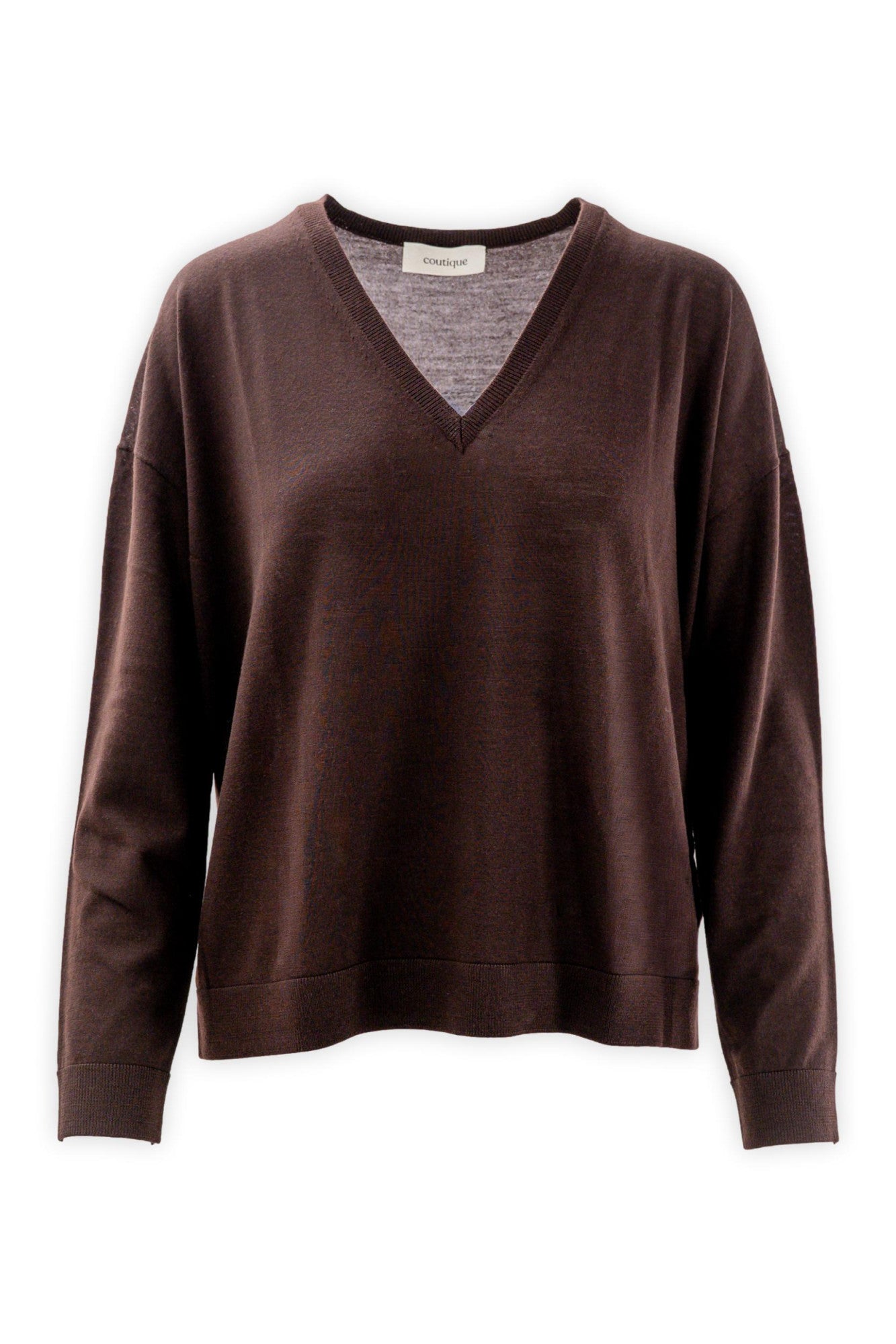 Maglia scollo a V in pura lana merinos