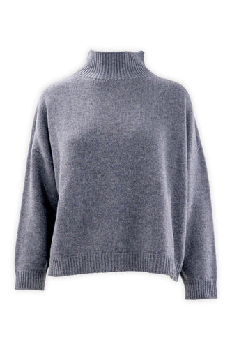 Maglia collo a cratere in lana e cashmere